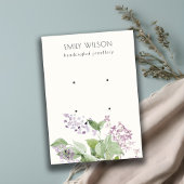 ソフト薄紫水彩フローラ2イヤリングディスプレイ 名刺