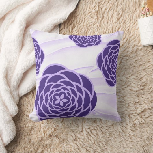 ソフト薄紫背景の紫外線 クッション (ブランケット)