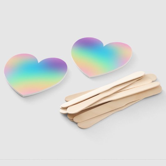 ソフト角柱式パステルグラディエントハートファン ハンドファン (組立なし)