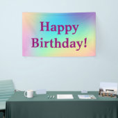 ソフト角柱式パステルグラディエント"ハッピーバースデー" Ba 横断幕 (トレードショー)