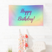 ソフト角柱状パステルグラデーション「ハッピーバースデー」 横断幕 (インサイチュ)