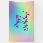 ソフト角柱状パステルグラデーション「ハッピーバースデー」 横断幕 (縦)