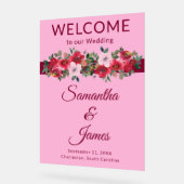 ソフト赤面へようこそロマンチックな披露宴 アクリルサイン (傾斜)