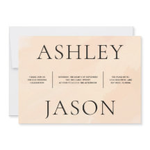 ソフト赤面アプリコットウォーターカラー結婚式招待状