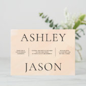 ソフト赤面アプリコットウォーターカラー結婚式招待状 招待状 (スタンド正面)