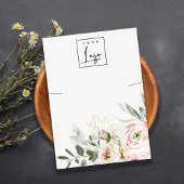 ソフト赤面グリーン牡丹フローラロゴネックレスホルダー 名刺