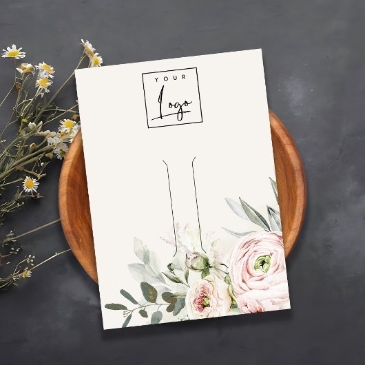 ソフト赤面グリーン牡丹フローラロゴヘアクリップホルダー 名刺