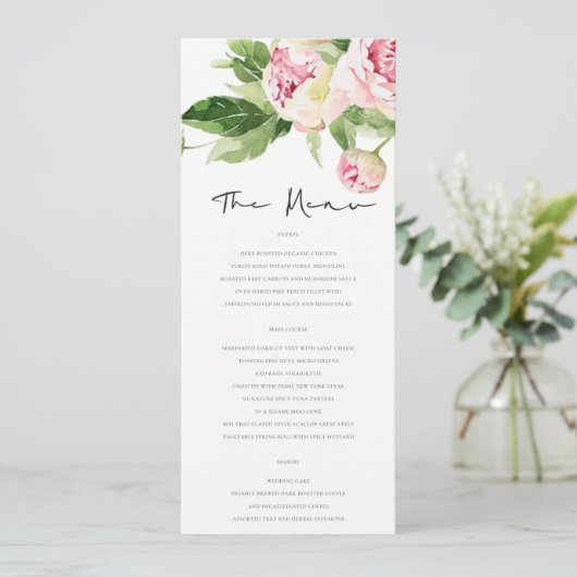 ソフト赤面グリーン牡丹フローラ水結婚色 メニュー (スタンド正面)