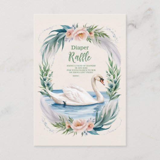 ソフト赤面スワンプリンセスおむつラッフル エンクロージャーカード (正面)