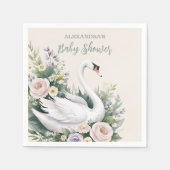 ソフト赤面スワンプリンセスベビーシャワー スタンダードカクテルナプキン (正面)