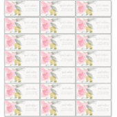 ソフト赤面バラウォーターカラーフローラゲストアドレス シール (正面)