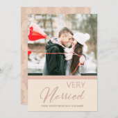 ソフト赤面バラピンククリスマス非常に結婚した写真 シーズンカード (正面/裏面)