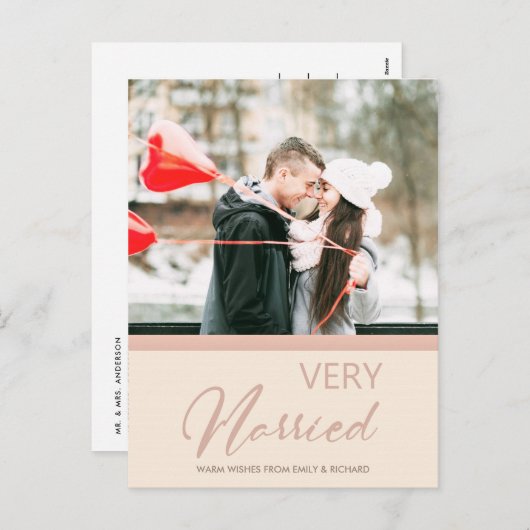 ソフト赤面バラピンククリスマス非常に結婚した写真 シーズンポストカード (正面/裏面)