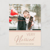 ソフト赤面バラピンククリスマス非常に結婚した写真 シーズンポストカード (正面)