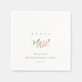 ソフト赤面バラピンクミニマル書道平和 スタンダードカクテルナプキン