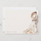 ソフト赤面バラフローラカップル植物学結婚の ノートカード (正面)