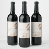 ソフト赤面バラフローラカップル植物学結婚の ワインラベル (ボトル)