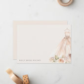 ソフト赤面バラフローラブライダルドレスブライダルシャワー ノートカード (正面/裏面インサイチュ)