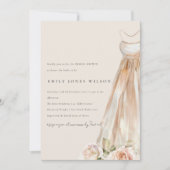 ソフト赤面バラフローラブライダルドレスブライダルシャワー 招待状 (正面)