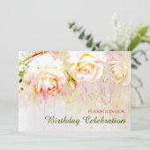 ソフト赤面バラフローラ誕生日パーティー 招待状 (スタンド正面)