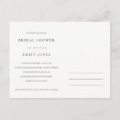 ソフト赤面バラ水彩フローラブライダルシャワー インビテーションポストカード (裏面)