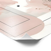 ソフト赤面ピンクと黒の幾何学的ポスター フォトプリント (角)