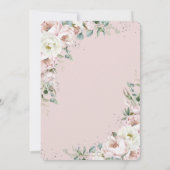 ソフト赤面ピンクアイボリー牡丹フローラ結婚ズ 招待状 (裏面)