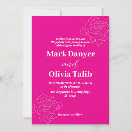 ソフト赤面ピンクウォーターカラー結婚式招待状 招待状