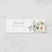 ソフト赤面ピンクグリーン牡丹フローライヤリングホルダー スキニー名刺 (正面)