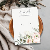 ソフト赤面ピンクグリーン牡丹フローライヤリングホルダー 名刺