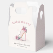 ソフト赤面ピンクハイヒールフローラブライダルシャワー フェイバーボックス (オープン)