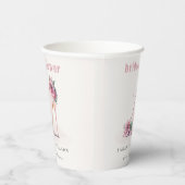 ソフト赤面ピンクハイヒールフローラブライダルシャワー 紙コップ (右)