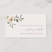 ソフト赤面ピンクピーニーユーカリ結婚のウェブサイト エンクロージャーカード (裏面)