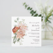 ソフト赤面ピンクフローラグリーナリークリスチャン結婚ズ 招待状 (スタンド正面)