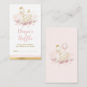 ソフト赤面ピンクフローラスワンプリンセスおむつラッフル エンクロージャーカード (正面/裏面)