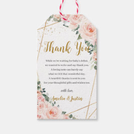 ソフト赤面ピンクフローラバラガールベビーシャワーの好意 ギフトタグ