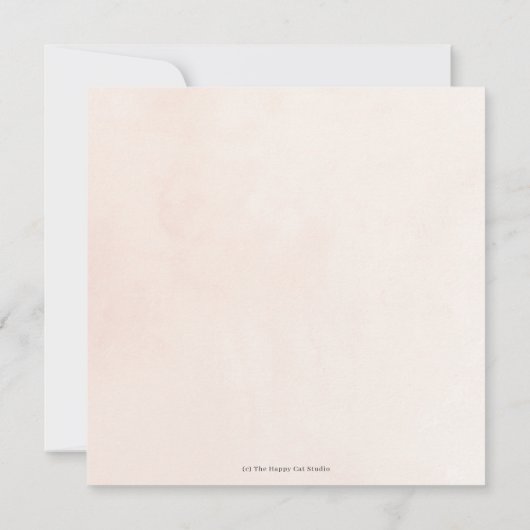 ソフト赤面ピンクフローラ結婚グリーナリーズスクエア 招待状 (裏面)