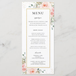 ソフト赤面ピンクフローラ金ゴールド結婚リービメニュー プログラム