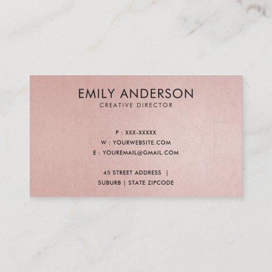 ソフト赤面ピンクブラシマーク円ロゴモノグラム 名刺 (裏面)