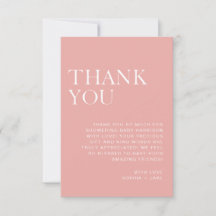 ソフト赤面ピンクミニマリストベビーシャワーありがとう