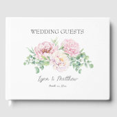 ソフト赤面ピンクローズエレガントフローラ結婚ズ ゲストブック (正面)