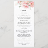 ソフト赤面ピンクローズガーデン結婚フローラのメニュー メニュー (正面)