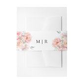 ソフト赤面ピンクローズガーデン結婚フローラ 招待状ベリーバンド (正面例)