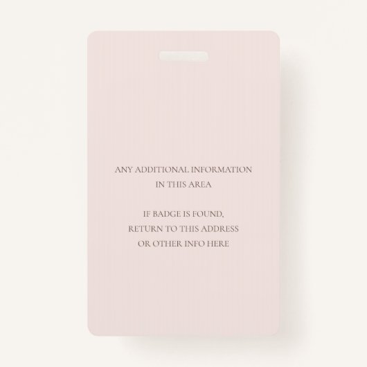 ソフト赤面ピンクローズフローラ頼MEボランティア バッジ (裏面)