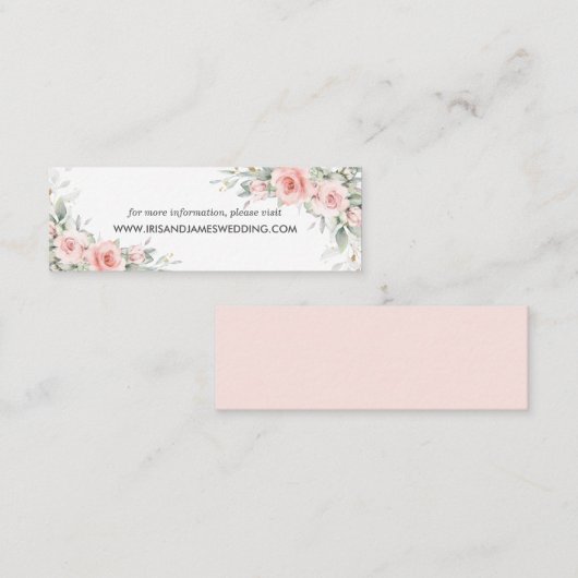 ソフト赤面ピンク結婚フローラのWebサイトカードミニ スキニー名刺 (正面/裏面)