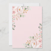 ソフト赤面ピンク金ゴールドフローラガールバプテスマフランスのス 招待状 (裏面)