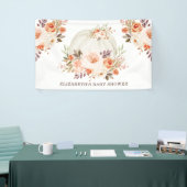 ソフト赤面ピーチ秋フローラパンプキンベビーシャワー 横断幕 (トレードショー)