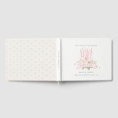 ソフト赤面フローラケーキキャンドル任意の年齢誕生日 ゲストブック (全面)