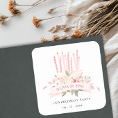 ソフト赤面フローラケーキキャンドル任意の年齢誕生日 スクエアシール