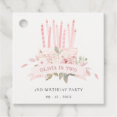 ソフト赤面フローラケーキキャンドル任意の年齢誕生日 フェイバータグ (正面)